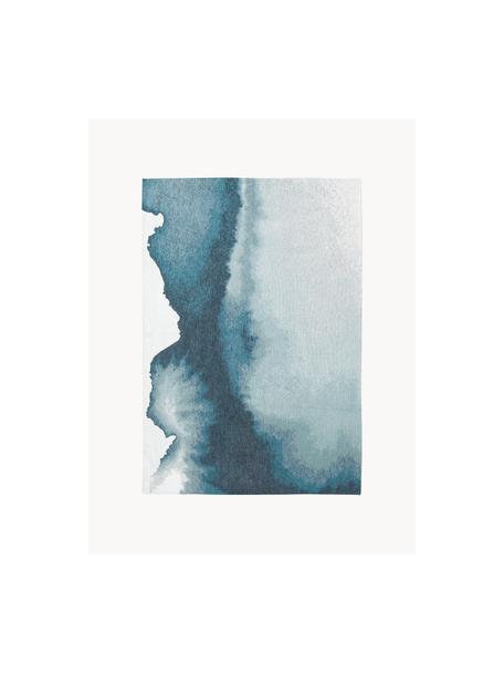 Alfombra con estampado abstracto Iode, 100% poliéster, Tonos azul petróleo, An 140 x L 200 cm (Tamaño S)