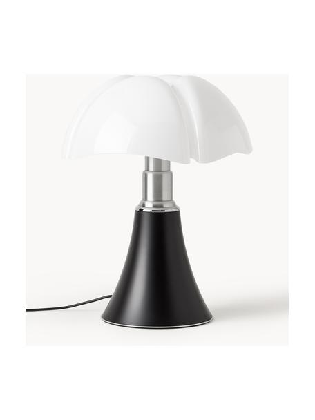 Lámpara de mesa grande LED regualble Pipistrello, altura regulable, Estructura: metal, aluminio pintado, Marrón oscuro mate, Ø 40 x Al 50-62 cm
