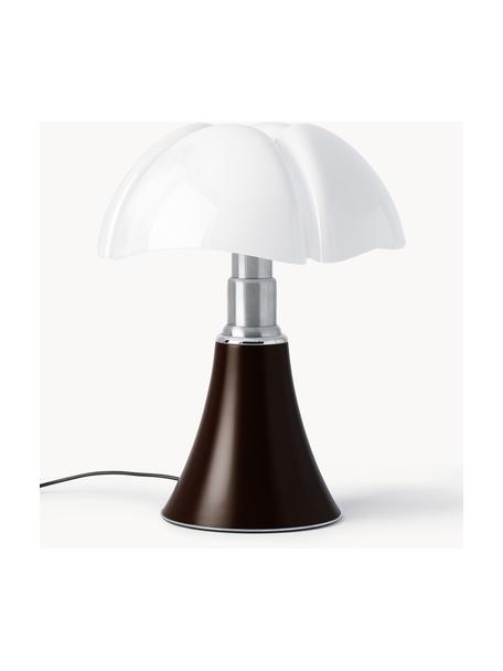 Grote dimbare LED tafellamp Pipistrello, in hoogte verstelbaar, Donkerbruin, mat, Ø 40 x H 50-62 cm