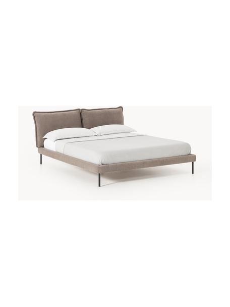 Čalouněná postel z plyšového bouclé Amelia, Taupe, Š 160 cm, D 200 cm