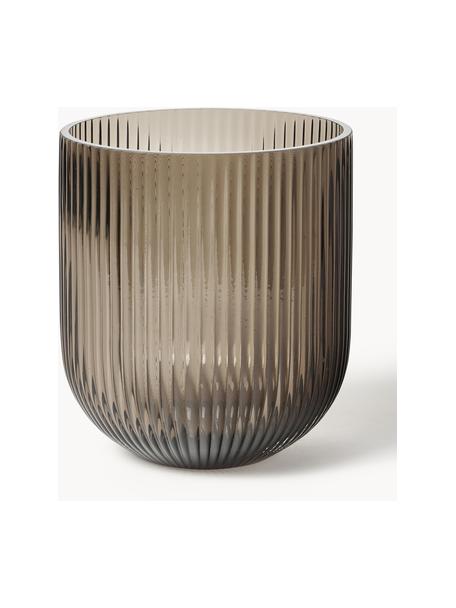 Vaso in vetro Simple Stripe, alt. 18 cm, Vetro, Greige, semi trasparente, Ø 16 x Alt. 18 cm
