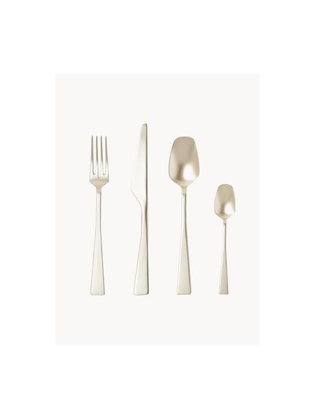 Besteck-Set Zest aus Edelstahl, 6 Personen (24-tlg.), Edelstahl, PVD-beschichtet

Das Besteck ist aus Edelstahl gefertigt. Somit ist es langlebig, rostet nicht und ist resistent gegen Bakterien. Zudem ist es farbecht, pflegeleicht, geschmacksneutral und säurebeständig.

Damit das matte Finish am besten zur Geltung kommt, sollte es vor dem Eindecken mit einem weichen Tuch poliert werden., Silberfarben, matt, in einem Champagnerton, 6 Personen (24-tlg.)