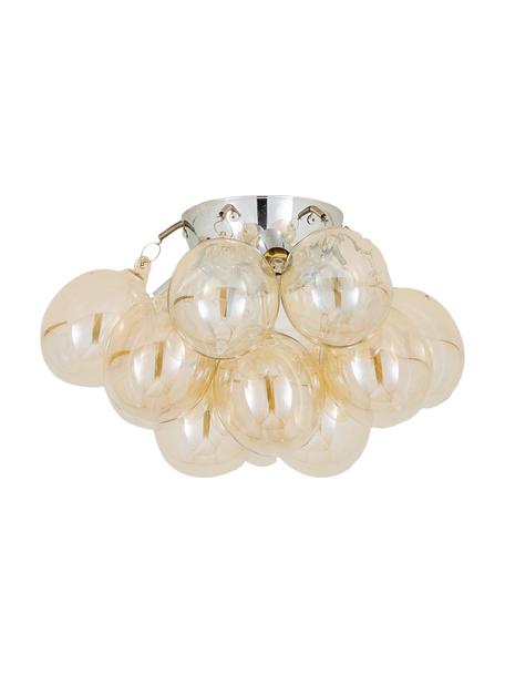 Kleine plafondlamp Gross met glazen bollen, Baldakijn: verchroomd nikkel, Amberkleurig, Ø 30 x H 20 cm