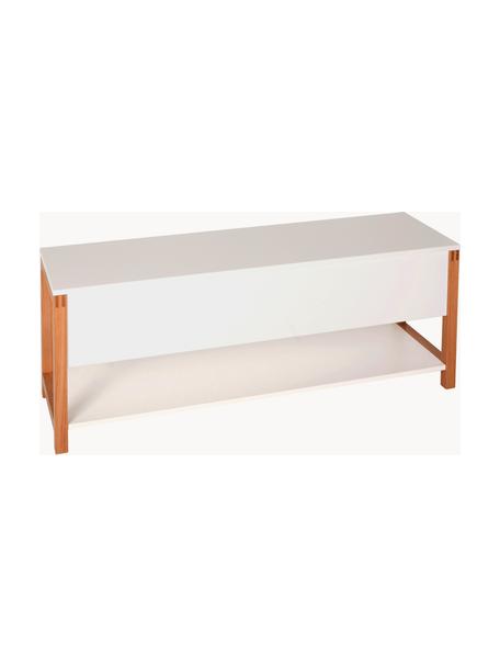 Garderoben-Sitzbank Northgate mit Stauraum, Rahmen: Eichenholz, FSC-zertifizi, Weiß, B 120 x H 48 cm