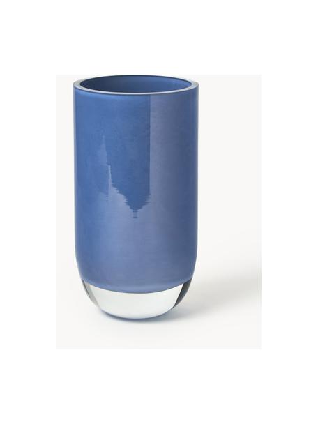 Glas-Vase Rosabella, H 28 cm, Kalknatronglas, Blau, Ø 15 x H 28 cm