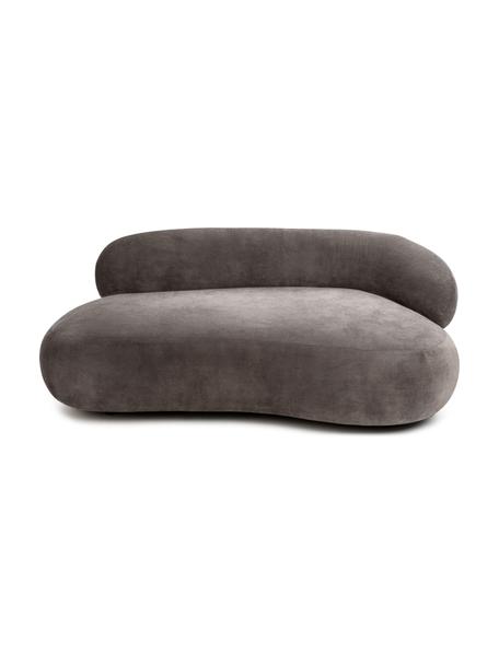 Divano curvo a fagiolo 2 posti in tessuto grigio Alba, Rivestimento: 97% poliestere, 3% nylon , Struttura: legno massiccio di abete , Piedini: plastica, Tessuto grigio, Larg. 185 x Prof. 114 cm, schienale a destra