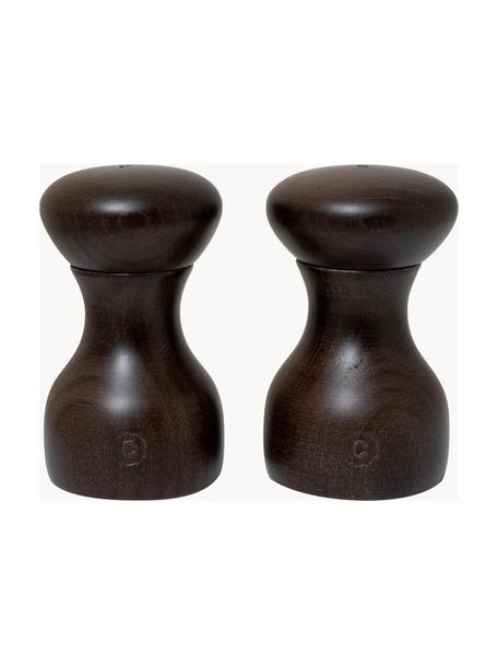 Zout- en pepermolens Lyon van beukenhout, set van 2, Frame: beukenhout FSC-gecertific, Donker hout, Ø 6 x H 10 cm