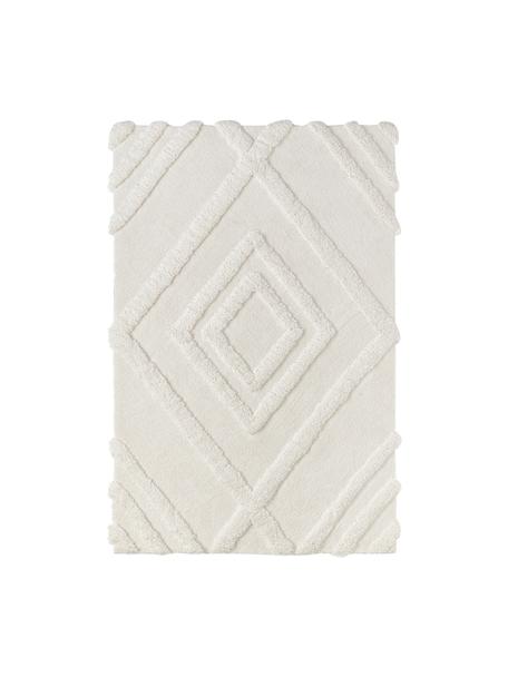 Načechraný koberec s vysokým vlasem a strukturovaným povrchem Magda, Krémově bílá, Š 120 cm, D 180 cm (velikost S)