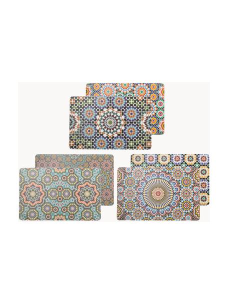 Dubbelzijdig bedrukte placemats Marrakesch Doubleface, set van 6, Kunststof, Meerkleurig, B 30 x L 45 cm