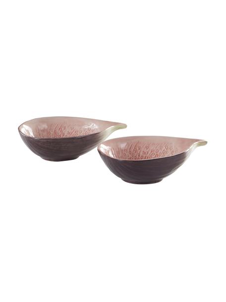 Ciotolina da aperitivo a forma di fico Fig 2 pz, Porcellana (dolomite), Rosa, viola, Larg. 13 x Alt. 4 cm