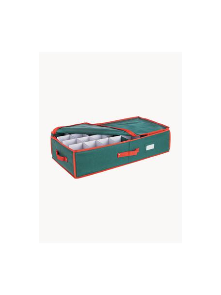 Kerstballen opbergdoosje Xmas voor 64 stuks, Bekleding: kunststof, Petrol, rood, B 66 x H 17 cm