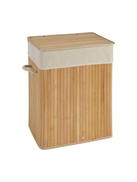 Cesta de lavandería Brimsdown, Cesta: madera de bambú, Bolsa: 70% yute, 30% algodón, Marrón, An 41 x Al 50 cm
