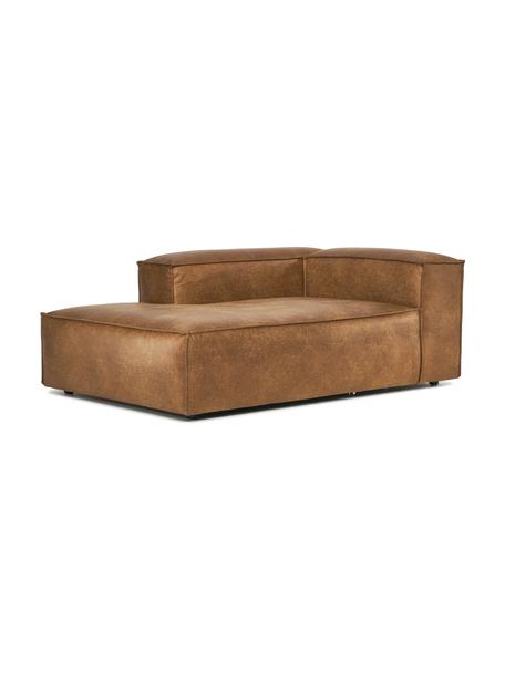 Ottomane-Eckmodul Lennon aus recyceltem Leder, Bezug: Recyceltes Leder (70 % Le, Gestell: Massives Holz, Sperrholz, Leder Braun, B 119 x T 180 cm, Eckteil links