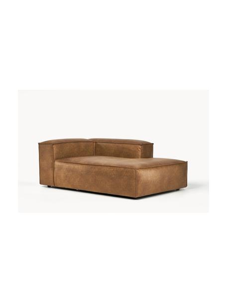 Modulo angolare in pelle riciclata Lennon, Rivestimento: pelle riciclata (70 % pel, Rivestimento: imbottitura in schiuma co, Pelle marrone, Larg. 119 x Prof. 180 cm, chaise-longue a sinistra