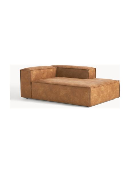 Diván sofá de cuero reciclado Lennon, Tapizado: cuero reciclado (70% cuer, Estructura: madera maciza, madera con, Patas: plástico Este producto es, Cuero marrón, An 119 x F 180 cm, chaise longue izquierda