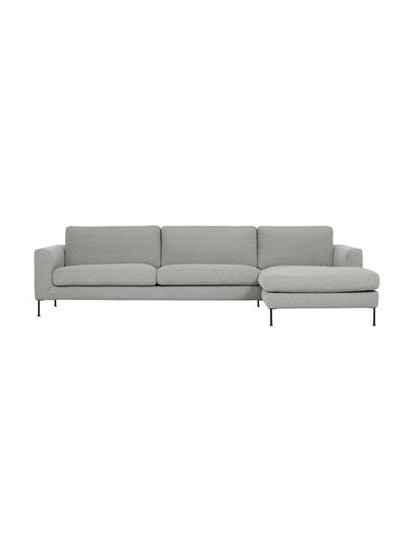 Canapé d'angle 4 places gris clair Cucita, Tissu gris, larg. 302 x prof. 163 cm, méridienne à droite