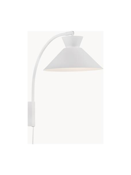Wandlamp Dial met stekker, Lampenkap: gecoat metaal, Wit, Ø 25 x H 40 cm