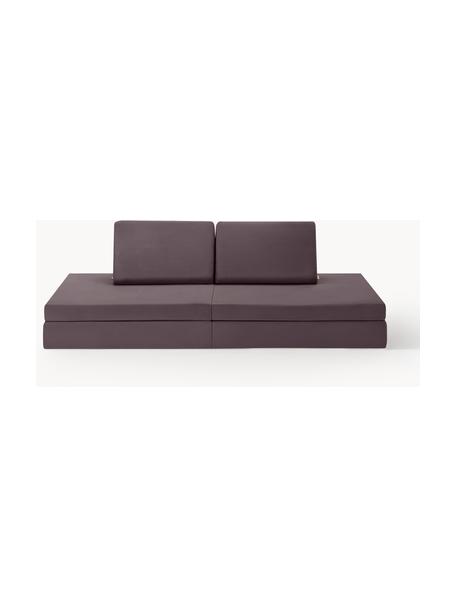 Modulares Kinder-Spielsofa  Mila aus Samt, handgefertigt, Bezug: Samt (100 % Polyester) De, Samt Aubergine, B 168 x T 84 cm