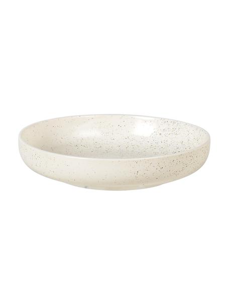 Ručně vyrobený hluboký talíř z kameniny Nordic Vanilla Ø 22 cm, 4 ks, Kamenina, Krémově bílá, tečky, Ø 22 cm, V 5 cm