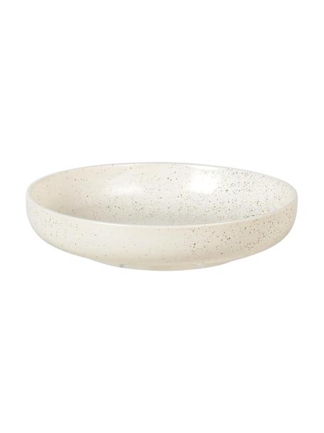 Ručně vyrobené hluboké talíře Nordic Vanilla 4 ks, Kamenina, Krémově bílá, tečky, Ø 22 cm, V 5 cm