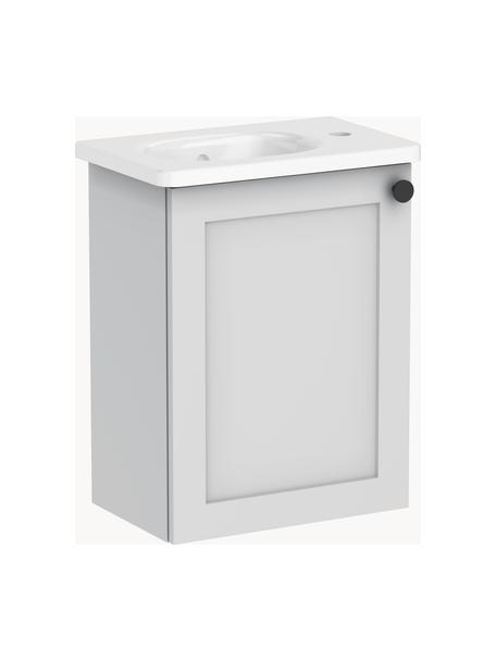 Lavabo con mobiletto Rafaella, larg. 45 cm, sinistra, Maniglie: metallo rivestito, Grigio chiaro, Larg. 45 x Alt. 58 cm