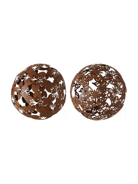 Komplet dekoracji Marella, 2 elem., Metal powlekany, Brązowy, Ø 19 x W 19 cm
