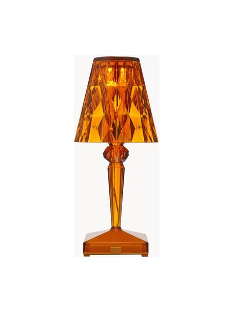 Lampada da tavolo piccola portatile a LED luce regolabile Battery, Plastica, Marrone trasparente, Ø 12 x Alt. 26 cm