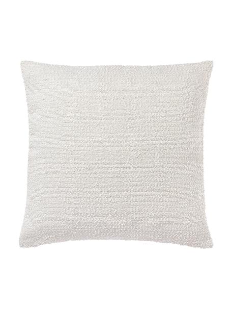 Poszewka na poduszkę bouclé Bellamie, Bouclé (95% poliester, 5% poliakryl), Kremowobiały, S 60 x D 60 cm