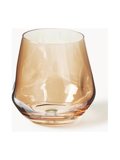 Handgemaakte waxinelichthoudersset Lustre, set van 3, Glas, Bruintinten, Ø 9 x H 9 cm