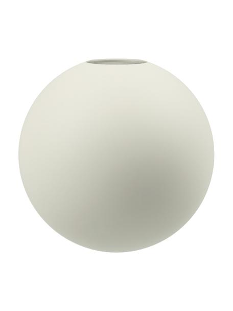 Kleine handgemaakte bolvormige vaas Ball in crèmewit, Keramiek, Vanille, Ø 10 x H 10 cm