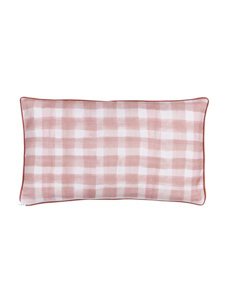 Federa arredo reversibile di Candice Gray Check, 100% cotone certificato GOTS, Rosa, Larg. 30 x Lung. 50 cm