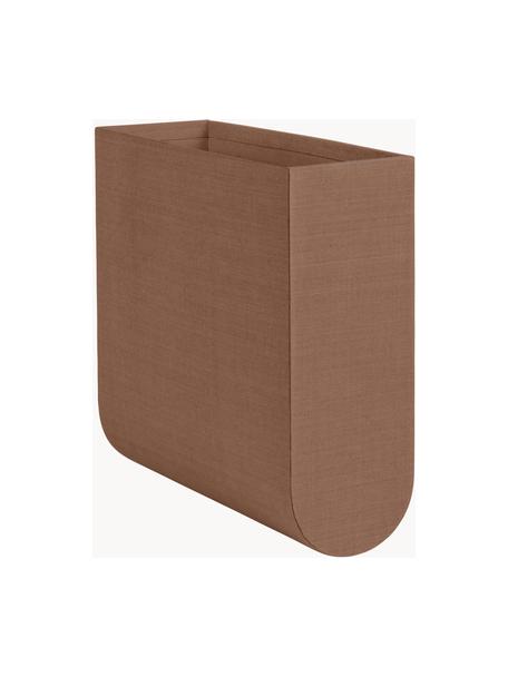 Handgefertigte Aufbewahrungsbox Curved, Bezug: 100 % Baumwolle, Korpus: Pappe, Braun, B 12 x H 33 cm