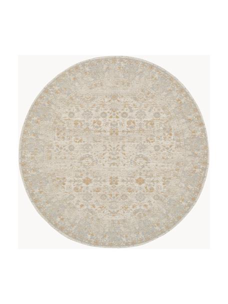 Okrúhly ženilkový koberec Loire, ručne tkaný, Béžová, Ø 120 cm (veľkosť S)