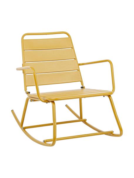 Sedia a dondolo da giardino Lillian, Acciaio verniciato a polvere, Giallo ocra, Larg. 63 x Alt. 74 cm