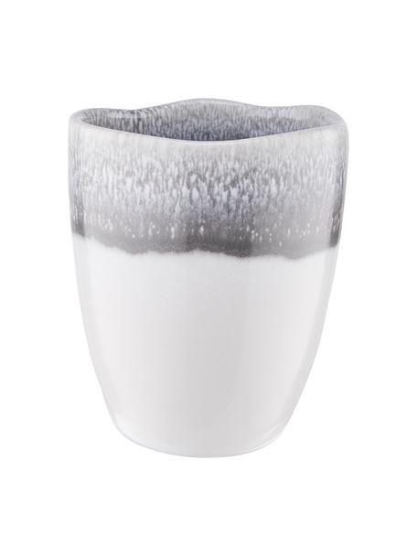 Mug gris avec dégradé fait main Atlantis, 4 pièces, Grès cérame, Gris, blanc, Ø 9 x haut. 11 cm, 300 ml