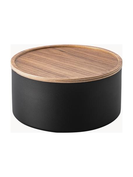 Boîte de rangement avec couvercle en bois Rin, Noir, bois foncé, Ø 22 x haut. 11 cm
