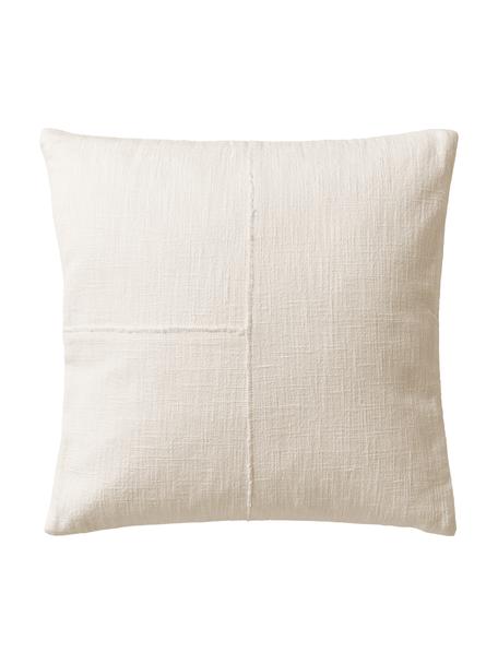 Federa arredo in cotone con cuciture decorative Terre, 80% cotone, 20% lino, Beige, Larg. 45 x Lung. 45 cm