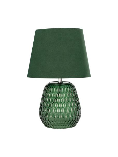 Lampa stołowa ze szklaną podstawą Crystal Velours, Zielony, Ø 25 x W 37 cm