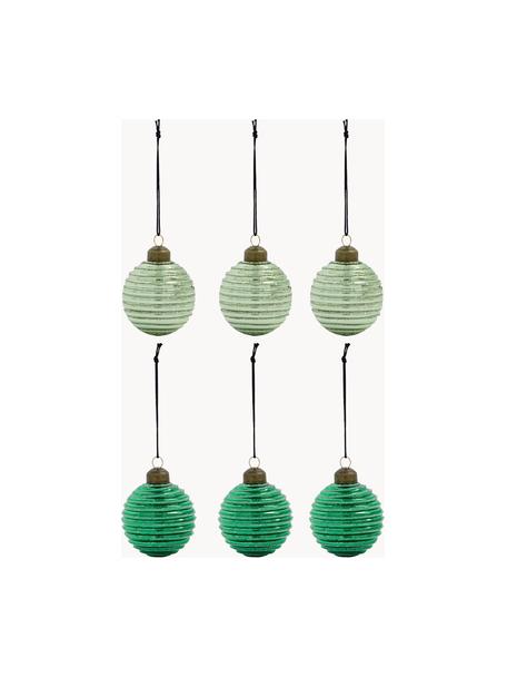 Boules de Noël Lolli, 6 élém., Vert, vert clair, Ø 6 x haut. 7 cm