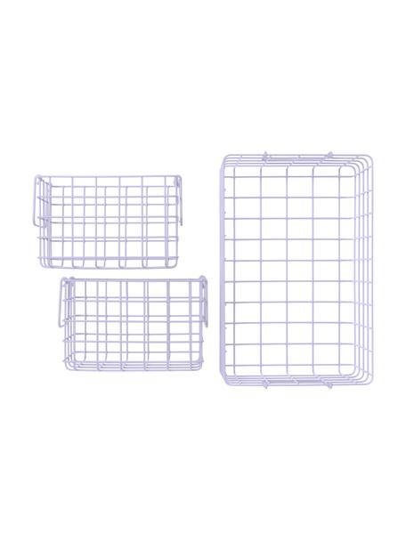 Opbergmanden The Baskets, set van 3, Gepoedercoat staal, Lila, Set met verschillende formaten