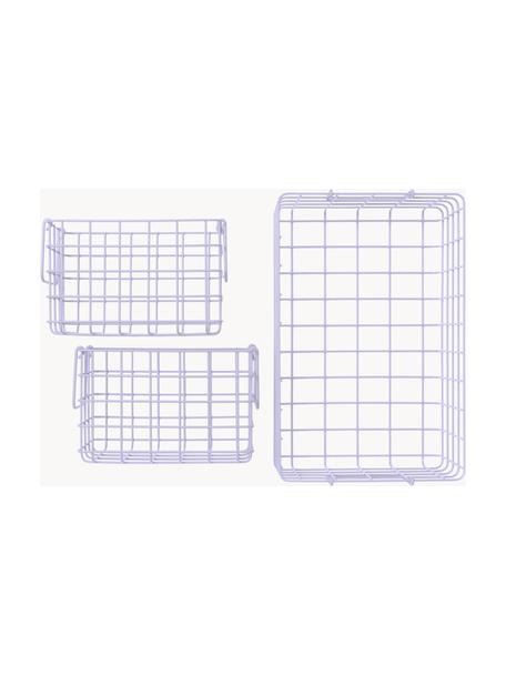 Aufbewahrungskörbe The Baskets, 3er-Set, Stahl, pulverbeschichtet, Lavendel, Set mit verschiedenen Größen