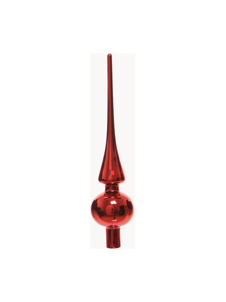 Ozdoba na czubek choinki Brilliance, Szkło, Czerwony, błyszczący, Ø 6 x W 26 cm