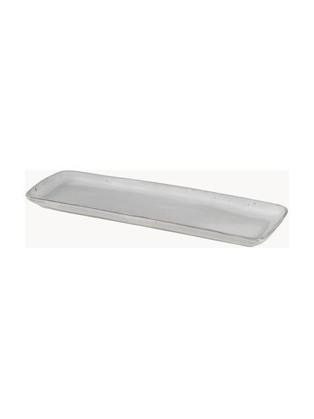 Handgemaakte serveerplateau Nordic Sand, L 35 cm, Keramiek, Lichtgrijs, L 35 x B 13 cm