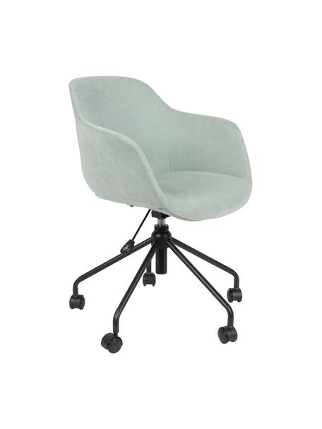 Chaise de bureau pivotante vert clair Junzo, Tissu vert clair, larg. 60 x prof. 57 cm