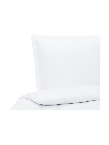 Saténové povlečení z organické bavlny s lemováním Premium, Bílá, 135 x 200 cm + 1 polštář 80 x 80 cm