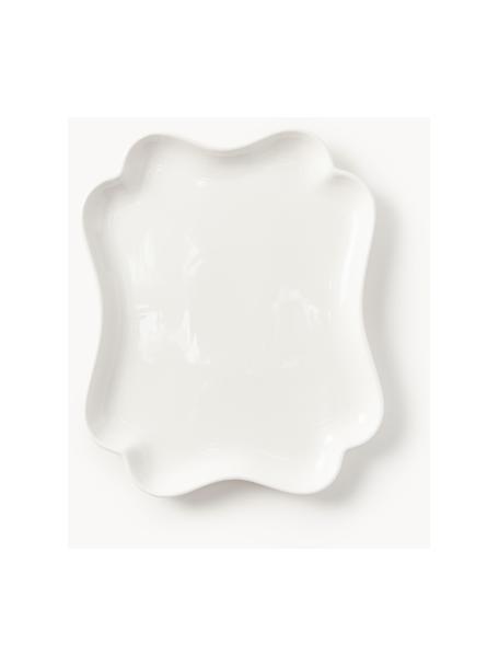 Porcelánový servírovací talíř Nera, Glazovaný porcelán, Lesklá bílá, Š 34 cm, V 28 cm