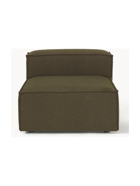 Module central en bouclette Lennon, Bouclette vert olive, larg. 89 x prof. 119 cm