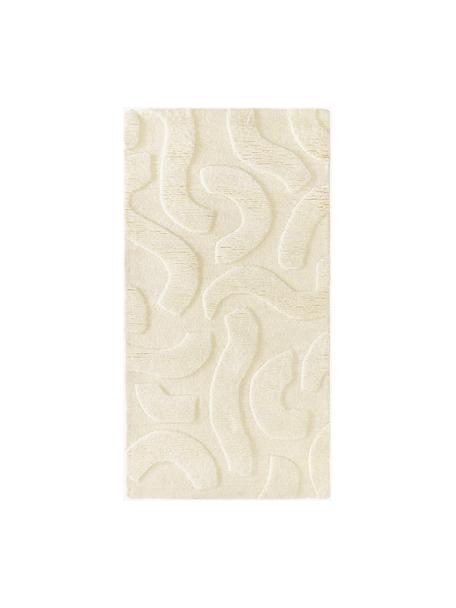 Tapis en laine tissé à la main Clio, Blanc crème, larg. 80 x long. 150 cm (taille XS)