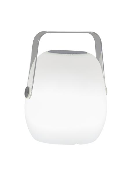 Lámpara para exterior reguable con altavoz Voice, portátil, Pantalla: plástico, Asa: plástico, Blanco, An 18 x Al 23 cm