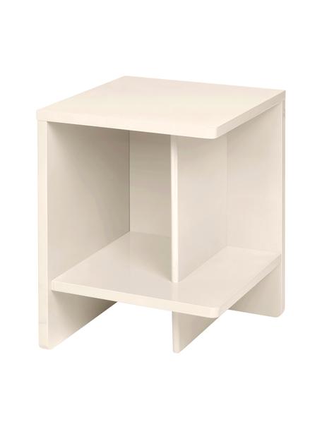 Noční stolek Tenna, Lakovaná MDF deska (dřevovláknitá deska střední hustoty), Tlumeně bílá, otevřená levá strana, Š 38 cm, V 52 cm
